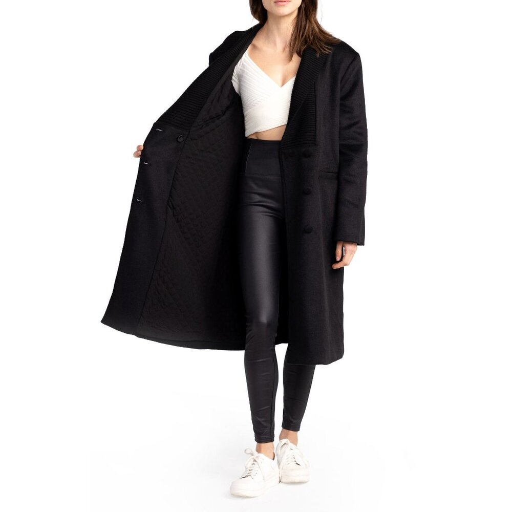 🆕BELLE & BLOOM After Party Quilt Lined Shawl Collar Wool Blend Coat Small - Picture 4 of 14